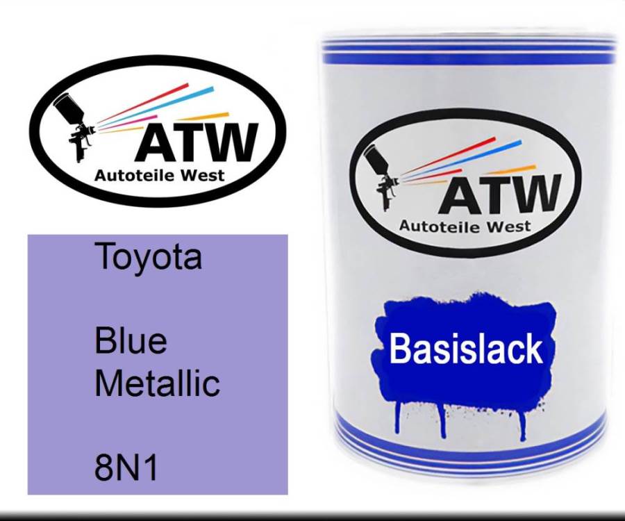 Toyota, Blue Metallic, 8N1: 500ml Lackdose, von ATW Autoteile West.